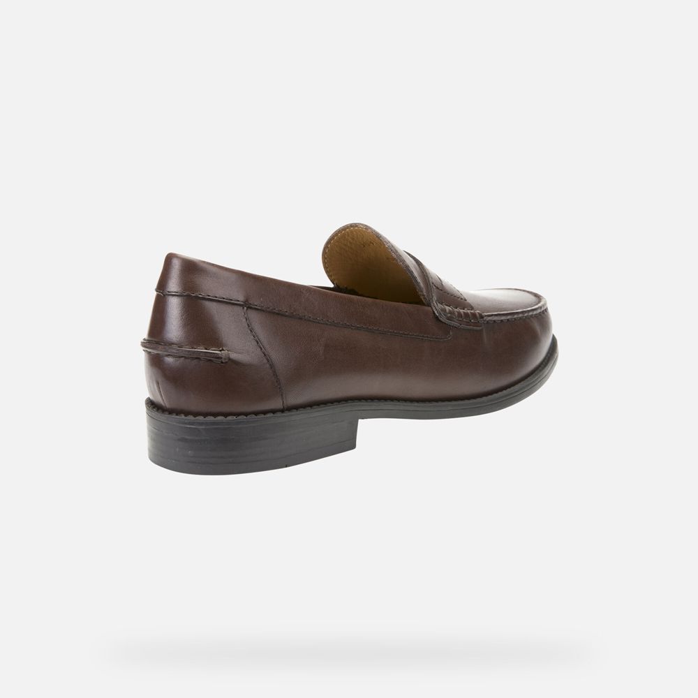 Geox Erkek Loafers Koyu Kahverengi - New Damon - JAM-786541